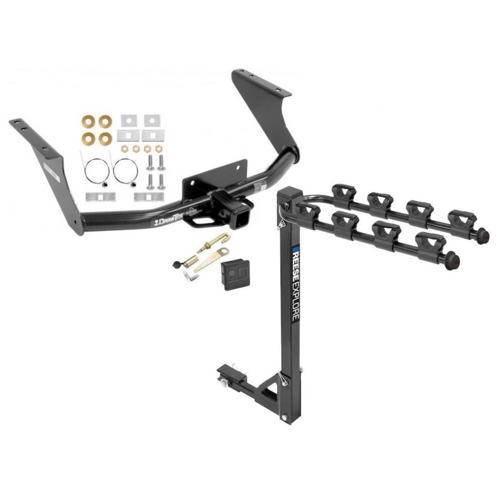 Trailer Tow Hitch w/ 4 Bike Rack For 11-18 RAM 1500 19-23 Classic 11-14 Dodge Ram Pickup tilt away adult or child arms fold down carrier w/ Lock and Cover Trailer Tow Hitch w/ 4 Bike Rack For 11-18 RAM 1500 19-23 Classic 11-14 Dodge Ram Pickup tilt away adult or child arms fold down carrier w/ Lock and Cover