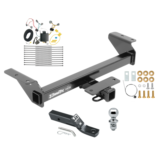 Custom Fit Trailer Hitch Wiring Harness (Plug & Play) 2" Drop Ball-Mount w/ Pin/Clip 1-7/8"" Chrome Ball Installation Hardware Installation Instructions 75238 118685 23 63816 Draw-Tite Trailer Tow Hitch 16-23 Toyota Tacoma Complete Pac Trailer Tow Hitch For 16-23 Toyota Tacoma Complete Package w/ Wiring and 1-7/8" Ball
