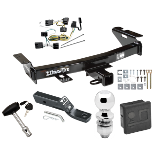 Custom Fit Trailer Hitch Wiring Harness (Plug & Play) 2" Drop Ball-Mount w/ Pin/Clip 2" Chrome Ball Security Lock Pin Rubber Hitch Plug Cover Installation Hardware Installation Instructions 75278 118396 23 63845 580407 7010 Draw-Tite Traile Trailer Tow Hitch For 05-09 Chevy Uplander Pontiac Montana SV6 Buick Terraza Saturn Relay Deluxe Package Wiring 2" Ball and Lock