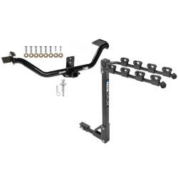 Trailer Tow Hitch w/ 4 Bike Rack For 06-14 Honda Ridgeline tilt away adult or child arms fold down carrier
