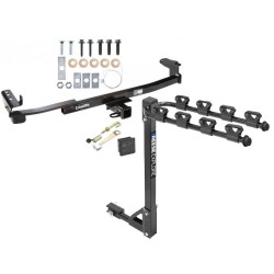 Trailer Tow Hitch w/ 4 Bike Rack For 05-09 Ford Five Hundred Freestyle Taurus X Sable Montego tilt away adult or child arms fold down carrier w/ Lock and Cover