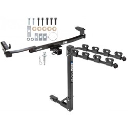 Trailer Tow Hitch w/ 4 Bike Rack For 05-09 Ford Five Hundred Freestyle Taurus X Sable Montego tilt away adult or child arms fold down carrier