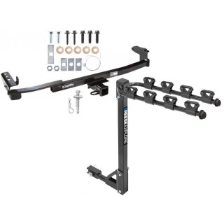 Trailer Tow Hitch w/ 4 Bike Rack For 05-09 Ford Five Hundred Freestyle Taurus X Sable Montego tilt away adult or child arms fold down carrier