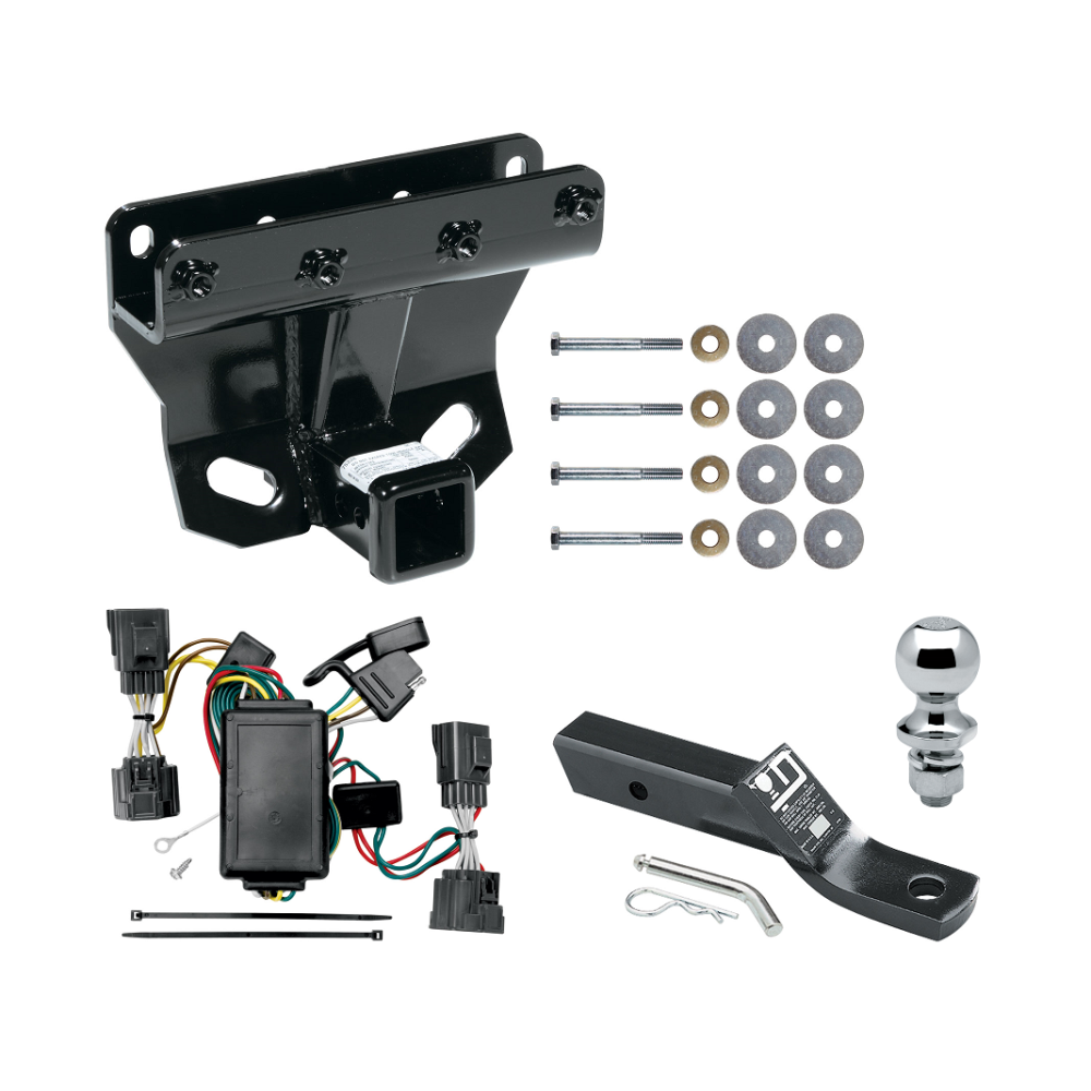 Custom Fit Trailer Hitch Wiring Harness (Plug & Play) 2" Drop Ball-Mount w/ Pin/Clip 1-7/8"" Chrome Ball Installation Hardware Installation Instructions 75338 118408 63816 23 63816 Draw-Tite Trailer Tow Hitch 06-10 Jeep Commander Compl Trailer Tow Hitch For 06-10 Jeep Commander Complete Package w/ Wiring and 1-7/8" Ball