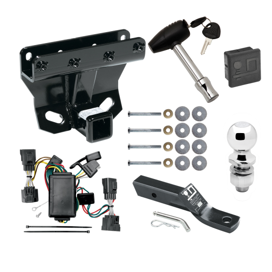 Custom Fit Trailer Hitch Wiring Harness (Plug & Play) 2" Drop Ball-Mount w/ Pin/Clip 2" Chrome Ball Security Lock Pin Rubber Hitch Plug Cover Installation Hardware Installation Instructions 75338 118408 23 63845 580407 7010 Draw-Tite Traile Trailer Tow Hitch For 06-10 Jeep Commander Deluxe Package Wiring 2" Ball and Lock