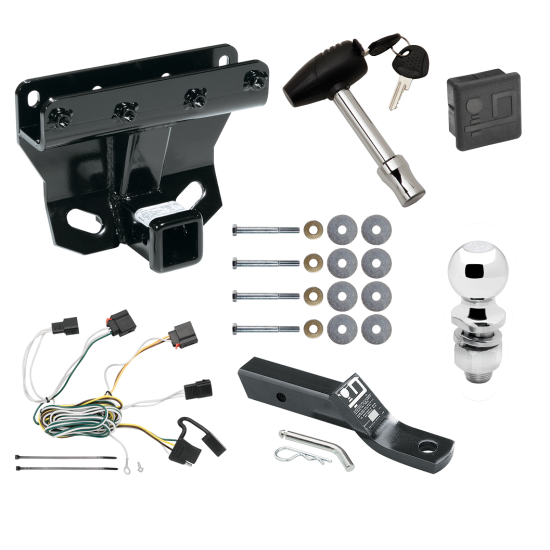 Custom Fit Trailer Hitch Wiring Harness (Plug & Play) 2" Drop Ball-Mount w/ Pin/Clip 2" Chrome Ball Security Lock Pin Rubber Hitch Plug Cover Installation Hardware Installation Instructions 75338 118425 23 63845 580407 7010 Draw-Tite Traile Trailer Tow Hitch For 07-10 Jeep Grand Cherokee Deluxe Package Wiring 2" Ball and Lock