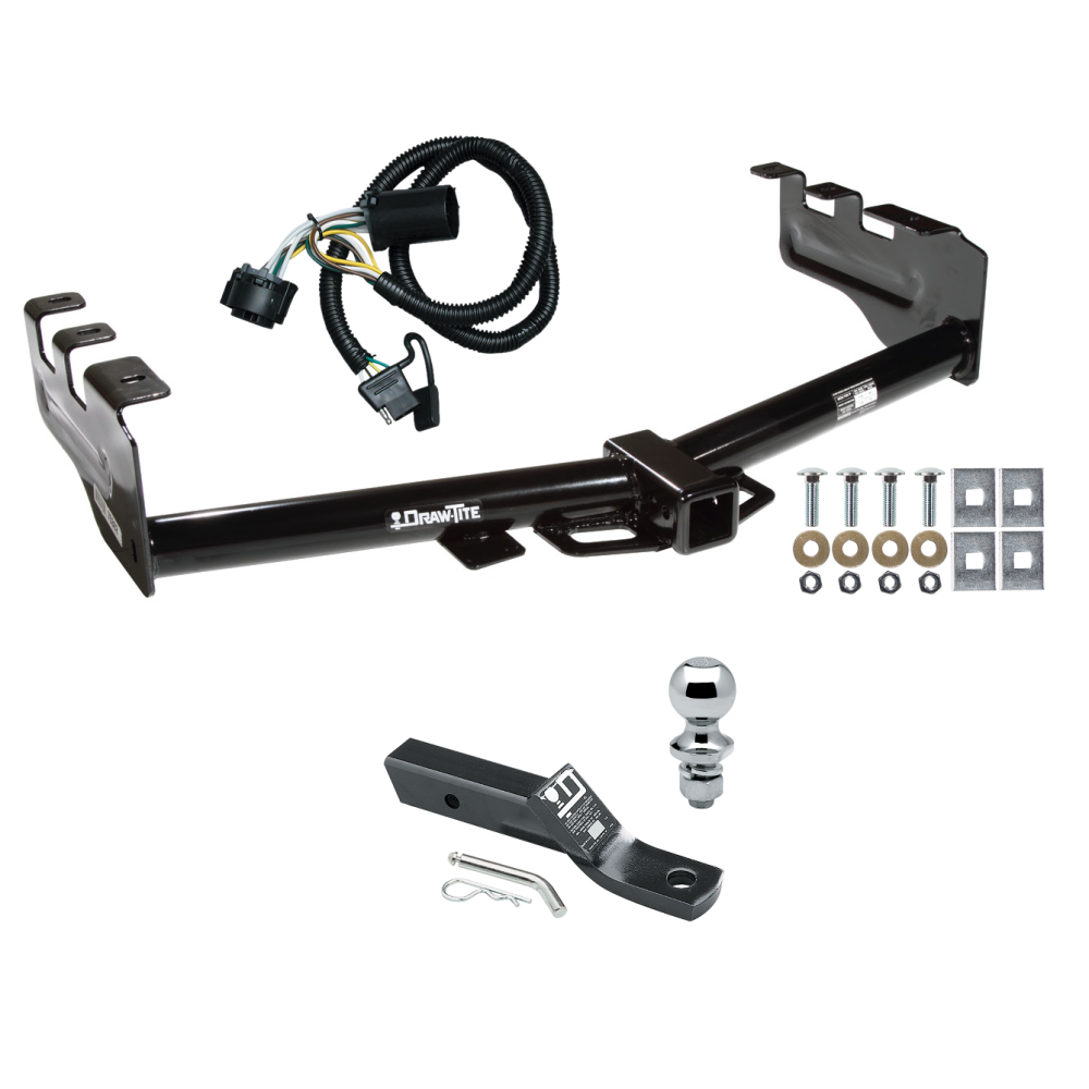 Custom Fit Trailer Hitch Wiring Harness (Plug & Play) 2" Drop Ball-Mount w/ Pin/Clip 1-7/8" Chrome Ball Installation Hardware Installation Instructions 75362 118384 23 63816 Draw-Tite Trailer Tow Hitch 07-13 Chevy Silverado GMC Sierra 1500 Trailer Tow Hitch For 07-13 Chevy Silverado GMC Sierra 1500 Complete Package w/ Wiring and 1-7/8" Ball