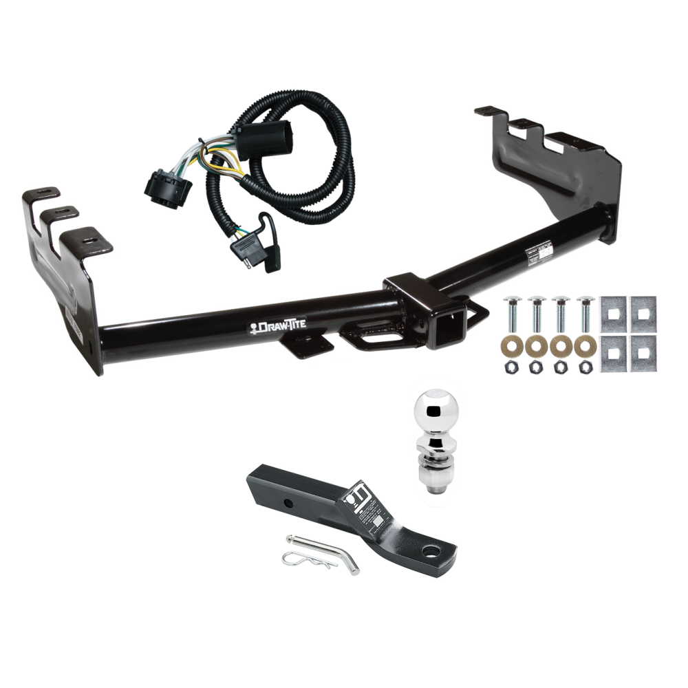 Custom Fit Trailer Hitch Wiring Harness (Plug & Play) 2" Drop Ball-Mount w/ Pin/Clip 2" Chrome Ball Installation Hardware Installation Instructions 75362 118384 23 63845 Draw-Tite Trailer Tow Hitch 07-13 Chevy Silverado GMC Sierra 1500 Comp Trailer Tow Hitch For 07-13 Chevy Silverado GMC Sierra 1500 Complete Package w/ Wiring and 2" Ball