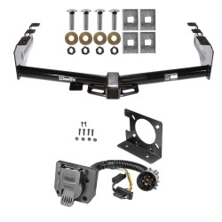 Trailer Hitch w/ Wiring Kit For 99-13 Chevy Silverado GMC Sierra 1500 99-04-2500 LD 7-Way Pin Blade RV 4-Flat Plug Harness Light w/ Bracket