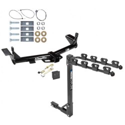 Trailer Tow Hitch w/ 4 Bike Rack For 06-10 Ford Explorer Mercury Mountaineer tilt away adult or child arms fold down carrier w/ Lock and Cover