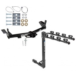 Trailer Tow Hitch w/ 4 Bike Rack For 06-10 Ford Explorer Mercury Mountaineer tilt away adult or child arms fold down carrier