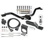 Complete Tow Package For 13-17 Buick Enclave Chevy Traverse GMC Acadia w/ 7-Way RV Wiring Harness Kit 2" Ball and Mount Bracket 2" Receiver Class 3