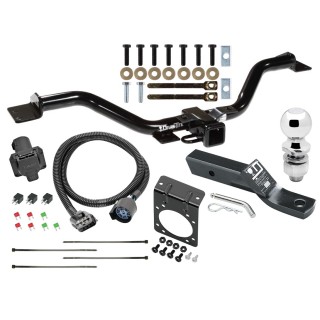 Custom Fit Trailer HitchTow Harness Wiring Package (7-Way) 2" Chrome Ball 2" Drop Ball-Mount w/ Pin/Clip Mounting Bracket for 7-Way Connectors Installation Hardware Installation Instructions 75528 118271 20212 23 63845 Draw-Tite Complete Tow Pac Complete Tow Package For 13-17 Buick Enclave Chevy Traverse GMC Acadia w/ 7-Way RV Wiring Harness Kit 2" Ball and Mount Bracket 2" Receiver Class 3