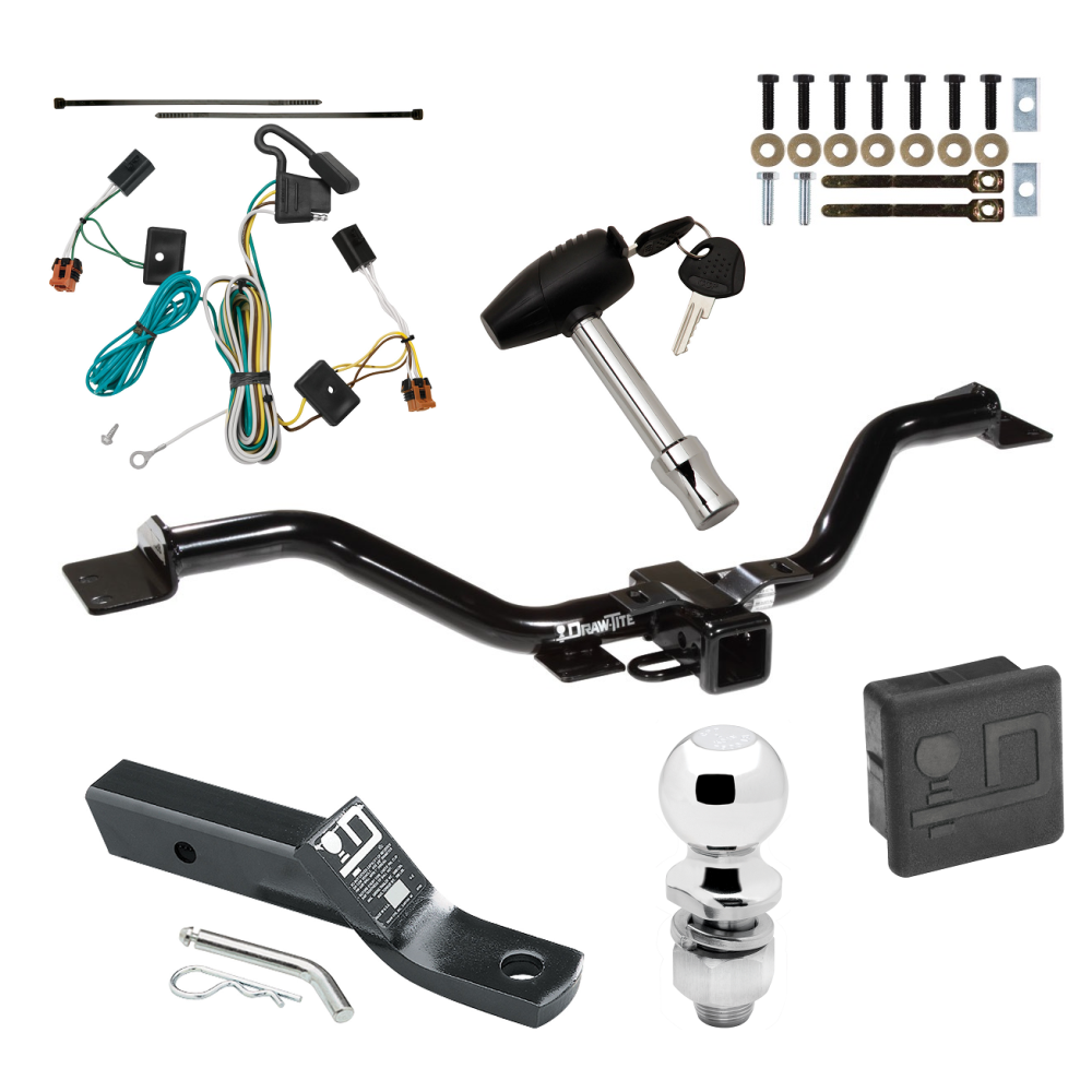 Custom Fit Trailer Hitch Wiring Harness (Plug & Play) 2" Drop Ball-Mount w/ Pin/Clip 2" Chrome Ball Security Lock Pin Rubber Hitch Plug Cover Installation Hardware Installation Instructions 75528 118451 23 63845 580407 7010 Draw-Tite Trailer Trailer Tow Hitch For 07-12 GMC Acadia Deluxe Package Wiring 2" Ball and Lock