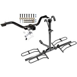 Trailer Tow Hitch For 07-18 Chevy Traverse GMC Acadia Buick Enclave Saturn Outlook Platform Style 2 Bike Rack w/ Anti Rattle Hitch Lock