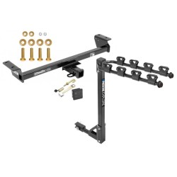 Trailer Tow Hitch w/ 4 Bike Rack For 16-22 Lexus RX350 16-21 RX450h tilt away adult or child arms fold down carrier w/ Lock and Cover