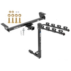 Trailer Tow Hitch w/ 4 Bike Rack For 16-22 Lexus RX350 16-21 RX450h tilt away adult or child arms fold down carrier