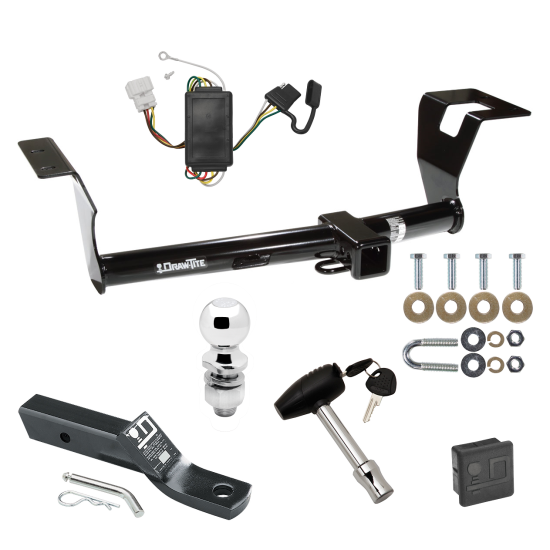 Custom Fit Trailer Hitch Wiring Harness (Plug & Play) 2" Drop Ball-Mount w/ Pin/Clip 2" Chrome Ball Security Lock Pin Rubber Hitch Plug Cover Installation Hardware Installation Instructions 75547 118427 23 63845 580407 7010 Draw-Tite Traile Trailer Tow Hitch For 07-11 Honda CR-V Deluxe Package Wiring 2" Ball and Lock