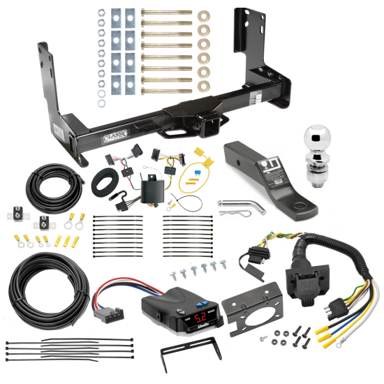 Custom Fit Trailer Hitch Class 5 Tri-Ball Trailer Hitch Ball Mount w/ Pin/Clip Wiring Harness (Plug & Play) 4-Way to 7-Way adapter w/ mounting bracket and screws Proportional Brake Control For 1-4 Axles Wiring Kit for 4 to 8 Brake Control Systems 25 f Trailer Hitch and Brake Control Kit For 14-22 Mercedes-Benz Sprinter Freightliner 2500 3500 Controller 7-Way RV Wiring Harness Complete System Receiver 2" Tow Ball w/o factory step bumper