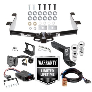 Custom Fit Trailer Hitch Wiring Harness (Plug & Play) Proportional Brake Control For 1-4 Axles Plug & Play Brake Control Wiring Adapter4" Drop Ball-Mount w/ Pin/Clip 2" and 2-5/16" Chrome Balls Installation Hardware Installation Ins Trailer Hitch Brake Control Wiring Package For 01-02 Chevy Silverado GMC Sierra 2500 HD 3500 w/ Dual 2" and 2- 5/16" Ball 4" Drop Mount 7-Way Pin Blade RV Controller