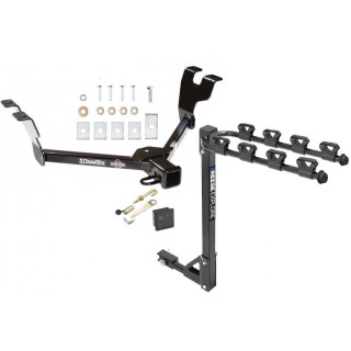 Trailer Tow Hitch w/ 4 Bike Rack For 05-09 Subaru Legacy Outback Sedan and Wagon tilt away adult or child arms fold down carrier w/ Lock and Cover