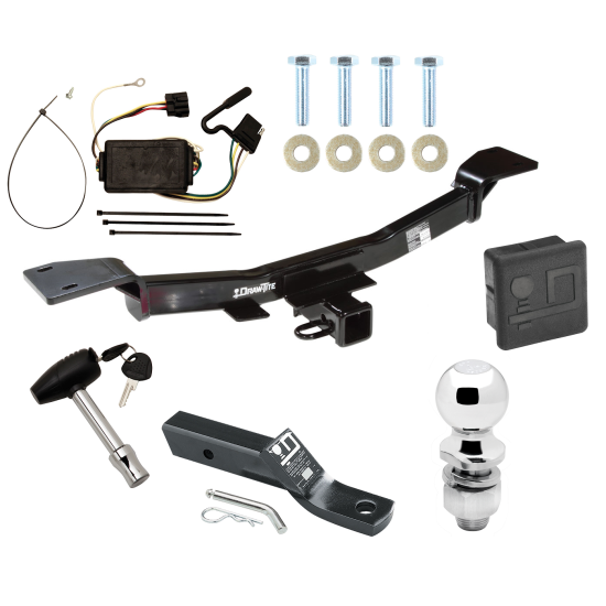 Custom Fit Trailer Hitch Wiring Harness (Plug & Play) 2" Drop Ball-Mount w/ Pin/Clip 2" Chrome Ball Security Lock Pin Rubber Hitch Plug Cover Installation Hardware Installation Instructions 75561 118401 23 63845 580407 7010 Draw-Tite Traile Trailer Tow Hitch For 05-10 KIA Sportage 6 Cyl Deluxe Package Wiring 2" Ball and Lock