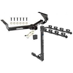 Trailer Tow Hitch w/ 4 Bike Rack For 08-13 Toyota Highlander tilt away adult or child arms fold down carrier w/ Lock and Cover