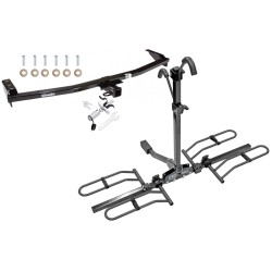 Trailer Tow Hitch For 01-08 Acura MDX Honda Pilot Platform Style 2 Bike Rack w/ Anti Rattle Hitch Lock