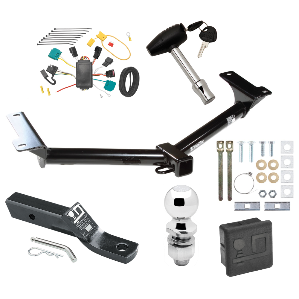 Custom Fit Trailer Hitch Wiring Harness (Plug & Play) 2" Drop Ball-Mount w/ Pin/Clip 2" Chrome Ball Security Lock Pin Rubber Hitch Plug Cover Installation Hardware Installation Instructions 75648 118474 23 63845 580407 7010 Draw-Tite Trailer Trailer Tow Hitch For 2009 Dodge Journey Deluxe Package Wiring 2" Ball and Lock