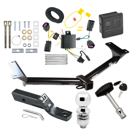 Custom Fit Trailer Hitch Wiring Harness (Plug & Play) 2" Drop Ball-Mount w/ Pin/Clip 2" Chrome Ball Security Lock Pin Rubber Hitch Plug Cover Installation Hardware Installation Instructions 75648 118567 23 63845 580407 7010 Draw-Tite Traile Trailer Tow Hitch For 12-20 Dodge Journey Except w/LED Taillights Deluxe Package Wiring 2" Ball and Lock