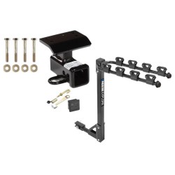 Trailer Tow Hitch w/ 4 Bike Rack For 09-17 Volkswagen Tiguan tilt away adult or child arms fold down carrier w/ Lock and Cover