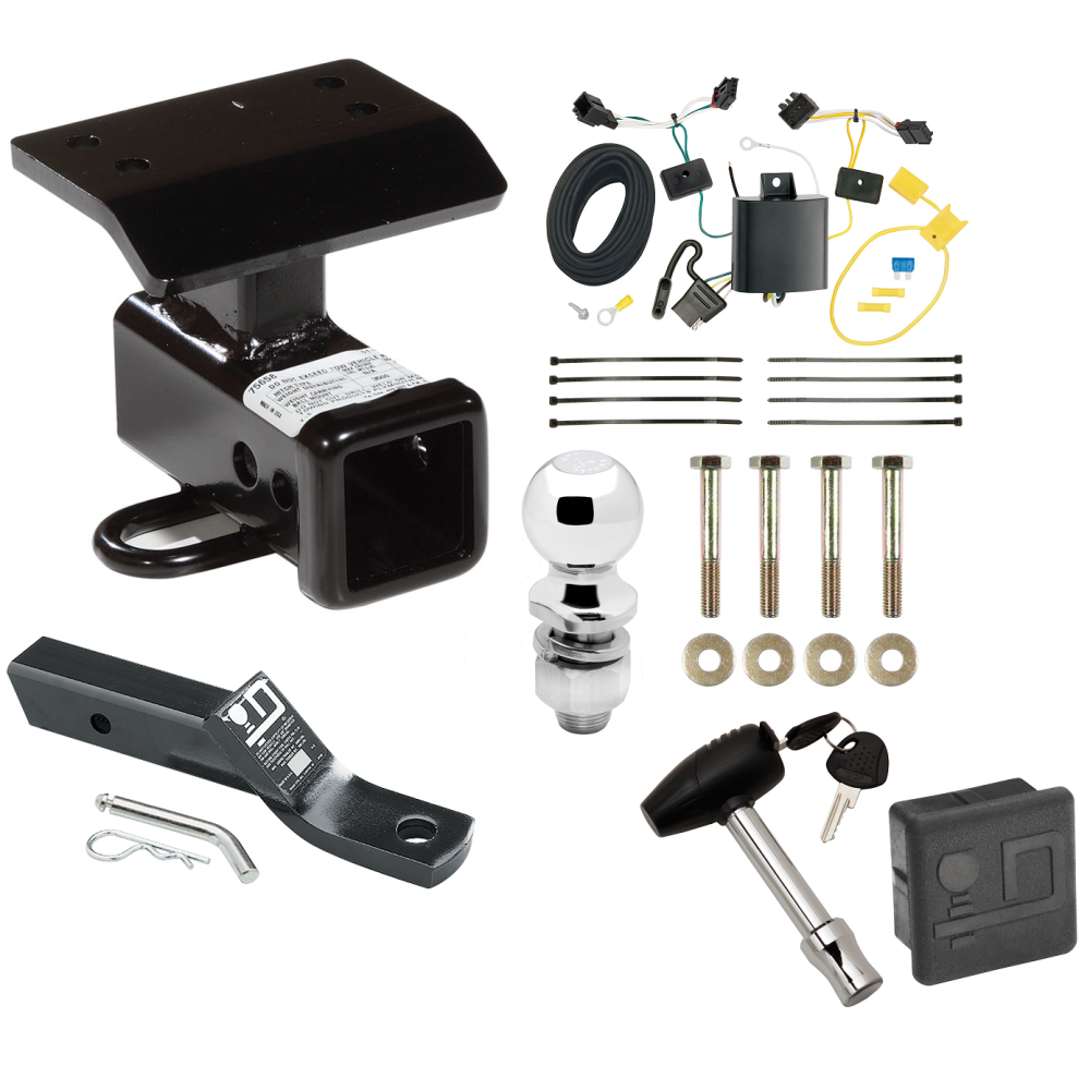 Custom Fit Trailer Hitch Wiring Harness (Plug & Play) 2" Drop Ball-Mount w/ Pin/Clip 2" Chrome Ball Security Lock Pin Rubber Hitch Plug Cover Installation Hardware Installation Instructions 75658 118675 23 63845 580407 7010 Draw-Tite Traile Trailer Tow Hitch For 12-17 Volkswagen Tiguan Deluxe Package Wiring 2" Ball and Lock