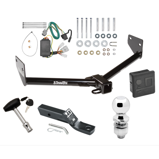 Custom Fit Trailer Hitch Wiring Harness (Plug & Play) 2" Drop Ball-Mount w/ Pin/Clip 2" Chrome Ball Security Lock Pin Rubber Hitch Plug Cover Installation Hardware Installation Instructions 75659 118465 23 63845 580407 7010 Draw-Tite Traile Trailer Tow Hitch For 07-11 Honda Element Deluxe Package Wiring 2" Ball and Lock