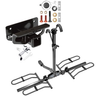 Trailer Tow Hitch For 03-23 Dodge Ram 1500 2500 3500 Platform Style 2 Bike Rack w/ Anti Rattle Hitch Lock Trailer Tow Hitch For 03-23 Dodge Ram 1500 2500 3500 Platform Style 2 Bike Rack w/ Anti Rattle Hitch Lock