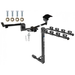 Trailer Tow Hitch w/ 4 Bike Rack For 09-20 Ford Flex Lincoln MKT tilt away adult or child arms fold down carrier