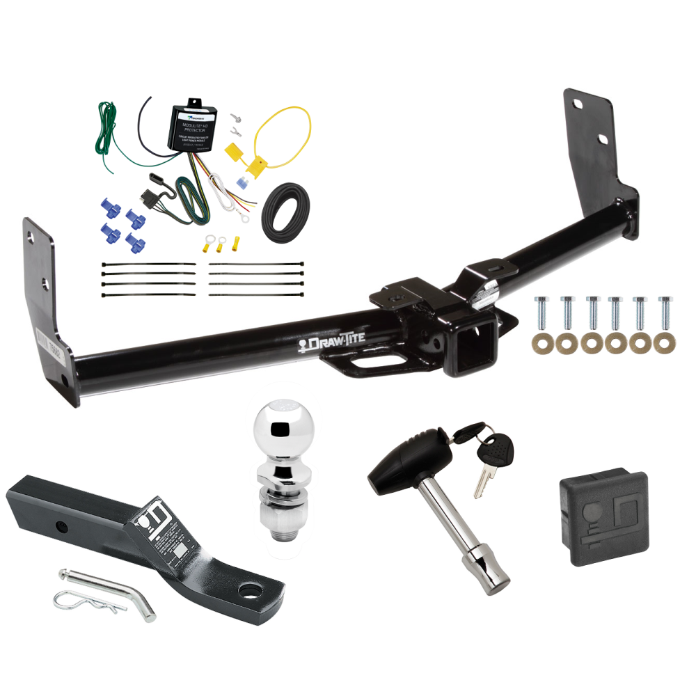 Custom Fit Trailer Hitch Wiring Harness (Requires Splicing) 2" Drop Ball-Mount w/ Pin/Clip 2" Chrome Ball Security Lock Pin Rubber Hitch Plug Cover Installation Hardware Installation Instructions 75682 119148 23 63845 580407 7010 Draw-Tite Trail Trailer Tow Hitch For 10-16 Cadillac SRX Deluxe Package Wiring 2" Ball and Lock