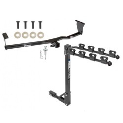 Trailer Tow Hitch w/ 4 Bike Rack For 10-13 Kia Sorento Hyundai Santa Fe tilt away adult or child arms fold down carrier  Trailer Tow Hitch w/ 4 Bike Rack For 10-13 Kia Sorento Hyundai Santa Fe tilt away adult or child arms fold down carrier