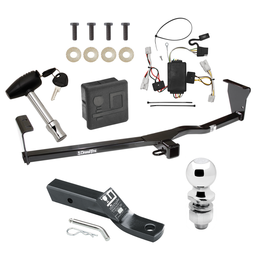 Custom Fit Trailer Hitch Wiring Harness (Plug & Play) 2" Drop Ball-Mount w/ Pin/Clip 2" Chrome Ball Security Lock Pin Rubber Hitch Plug Cover Installation Hardware Installation Instructions 75684 118415 23 63845 580407 7010 Draw-Tite Trailer Trailer Tow Hitch For 10-12 Hyundai Santa Fe Deluxe Package Wiring 2" Ball and Lock