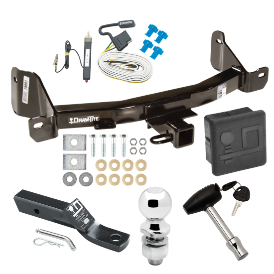 Custom Fit Trailer Hitch Wiring Harness (Requires Splicing) 2" Drop Ball-Mount w/ Pin/Clip 2" Chrome Ball Security Lock Pin Rubber Hitch Plug Cover Installation Hardware Installation Instructions 75691 20252 23 63845 580407 7010 Draw-Tite Traile Trailer Tow Hitch For 09-14 Ford F-150 Deluxe Package Wiring 2" Ball and Lock