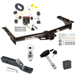Custom Fit Trailer Hitch Wiring Harness (Plug & Play) 2" Drop Ball-Mount w/ Pin/Clip 2" Chrome Ball Security Lock Pin Rubber Hitch Plug Cover Installation Hardware Installation Instructions 75703 118551 23 63845 580407 7010 Draw-Tite Traile Trailer Tow Hitch For 08-14 Ford Van E150 E250 E350 Deluxe Package Wiring 2" Ball and Lock