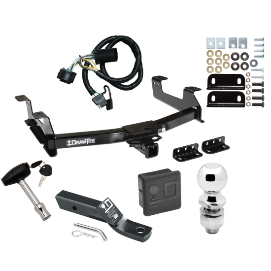 Custom Fit Trailer Hitch Wiring Harness (Plug & Play) 2" Drop Ball-Mount w/ Pin/Clip 2" Chrome Ball Security Lock Pin Rubber Hitch Plug Cover Installation Hardware Installation Instructions 75707 118384 23 63845 580407 7010 Draw-Tite Traile Trailer Tow Hitch For 11-14 Chevy GMC Silverado Sierra 2500 3500 HD Deluxe Package Wiring 2" Ball and Lock