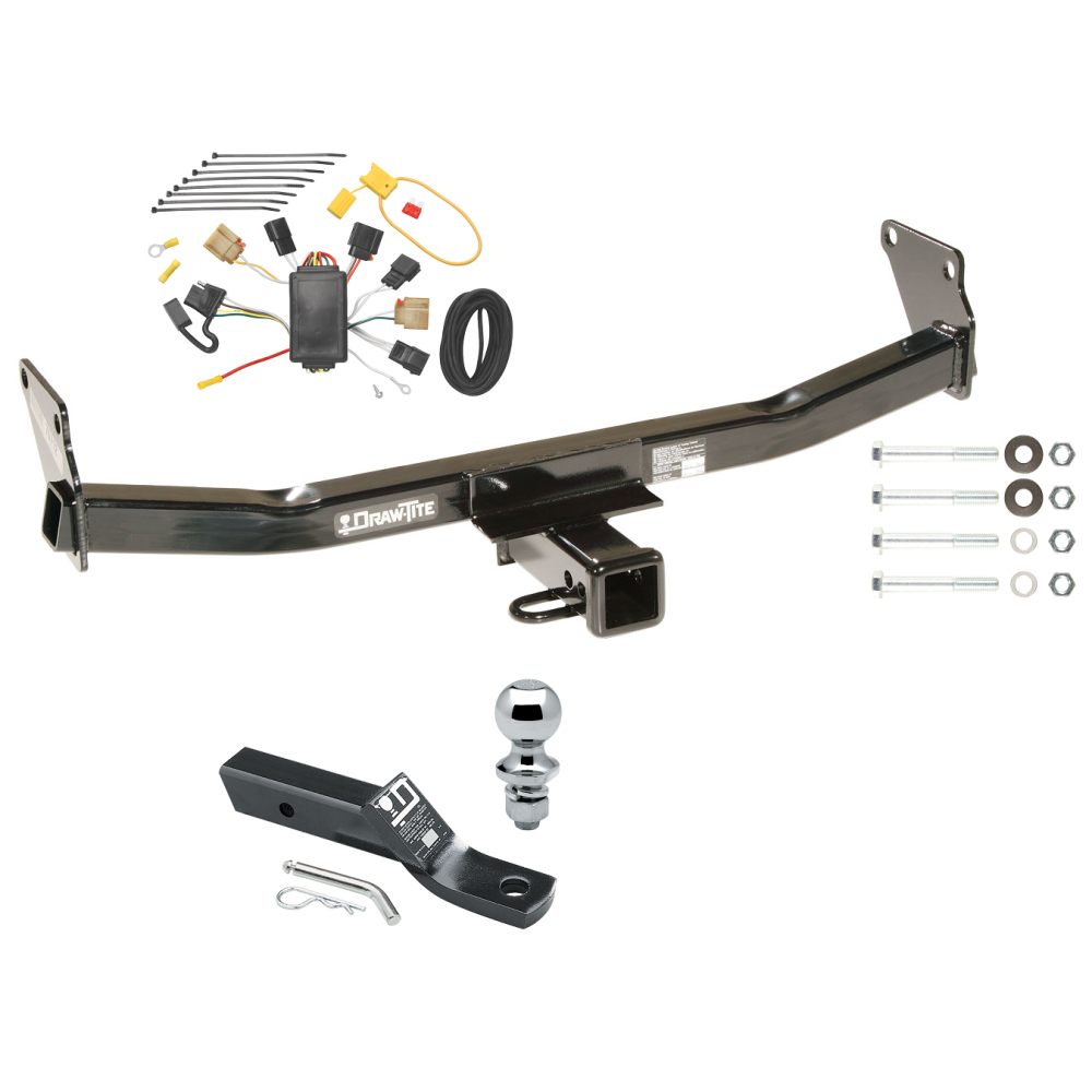 Custom Fit Trailer Hitch Wiring Harness (Plug & Play) 2" Drop Ball-Mount w/ Pin/Clip 1-7/8" Chrome Ball Installation Hardware Installation Instructions 75712 118428 23 63816 Draw-Tite Trailer Tow Hitch 07-10 Jeep Compass 07 Patriot Complete Trailer Tow Hitch For 07-10 Jeep Compass 07 Patriot Complete Package w/ Wiring and 1-7/8" Ball