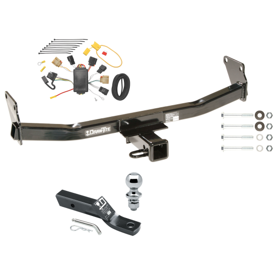Custom Fit Trailer Hitch Wiring Harness (Plug & Play) 2" Drop Ball-Mount w/ Pin/Clip 1-7/8" Chrome Ball Installation Hardware Installation Instructions 75712 118428 23 63816 Draw-Tite Trailer Tow Hitch 07-10 Jeep Compass 07 Patriot Complete Trailer Tow Hitch For 07-10 Jeep Compass 07 Patriot Complete Package w/ Wiring and 1-7/8" Ball