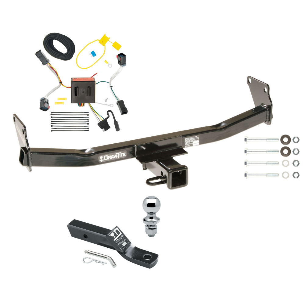 Custom Fit Trailer Hitch Wiring Harness (Plug & Play) 2" Drop Ball-Mount w/ Pin/Clip 1-7/8" Chrome Ball Installation Hardware Installation Instructions 75712 118539 23 63816 Draw-Tite Trailer Tow Hitch 11-17 Jeep Compass Complete Package Wi Trailer Tow Hitch For 11-17 Jeep Compass Complete Package w/ Wiring and 1-7/8" Ball