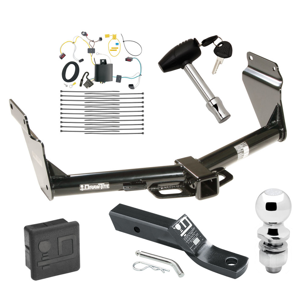 Custom Fit Trailer Hitch Wiring Harness (Plug & Play) 2" Drop Ball-Mount w/ Pin/Clip 2" Chrome Ball Security Lock Pin Rubber Hitch Plug Cover Installation Hardware Installation Instructions 75713 118727 23 63845 580407 7010 Draw-Tite Trailer Trailer Tow Hitch For 14-21 Jeep Grand Cherokee EcoDiesel Deluxe Package Wiring 2" Ball and Lock