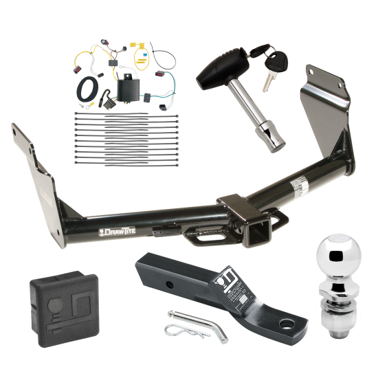 Custom Fit Trailer Hitch Wiring Harness (Plug & Play) 2" Drop Ball-Mount w/ Pin/Clip 2" Chrome Ball Security Lock Pin Rubber Hitch Plug Cover Installation Hardware Installation Instructions 75713 118727 23 63845 580407 7010 Draw-Tite Trailer Trailer Tow Hitch For 14-21 Jeep Grand Cherokee EcoDiesel Deluxe Package Wiring 2" Ball and Lock