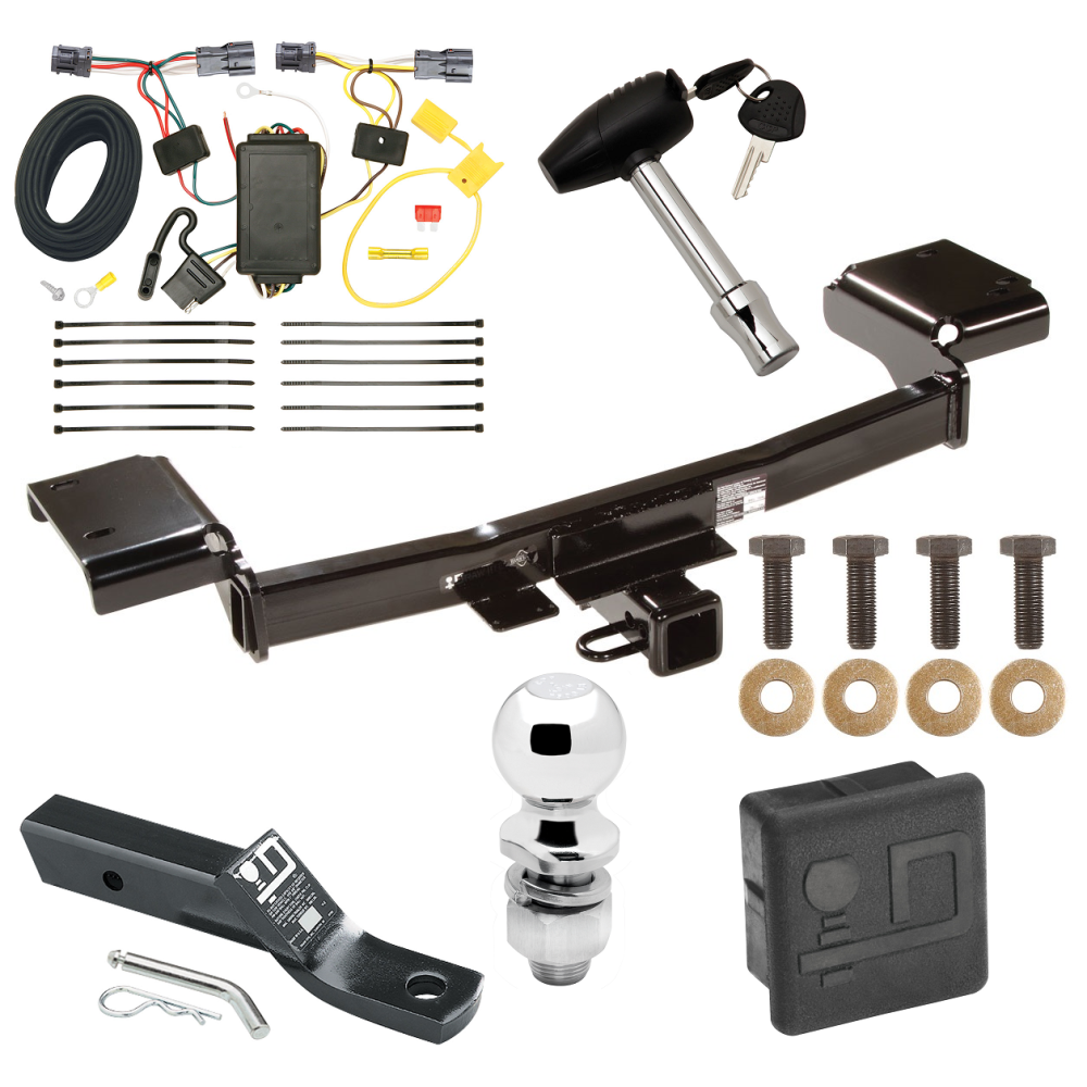 Custom Fit Trailer Hitch Wiring Harness (Plug & Play) 2" Drop Ball-Mount w/ Pin/Clip 2" Chrome Ball Security Lock Pin Rubber Hitch Plug Cover Installation Hardware Installation Instructions 75717 118501 23 63845 580407 7010 Draw-Tite Trailer Trailer Tow Hitch For 10-15 Hyundai Tuscon Deluxe Package Wiring 2" Ball and Lock
