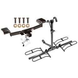 Trailer Tow Hitch For 10-15 Hyundai Tucson 11-16 Kia Sportage Platform Style 2 Bike Rack w/ Anti Rattle Hitch Lock
