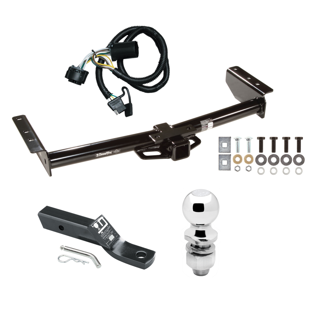 Custom Fit Trailer Hitch Wiring Harness (Plug & Play) 2" Drop Ball-Mount w/ Pin/Clip 2" Chrome Ball Installation Hardware Installation Instructions 75725 118384 23 63845 Draw-Tite Trailer Tow Hitch 00-06 Chevy GMC Tahoe Yukon XL Denali Subu Trailer Tow Hitch For 00-06 Chevy GMC Tahoe Yukon XL Denali Suburban 1500 2500 Complete Package w/ Wiring and 2" Ball
