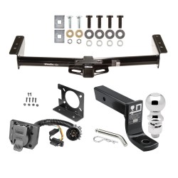 Trailer Hitch Package w/ Wiring For 00-06 Chevy GMC Tahoe Yukon XL Denali Suburban Escalade Avalanche 1500 2500 w/ Factory 7-Way w/ 2-5/16" Ball 4" Drop Mount Pin Blade RV Class 3